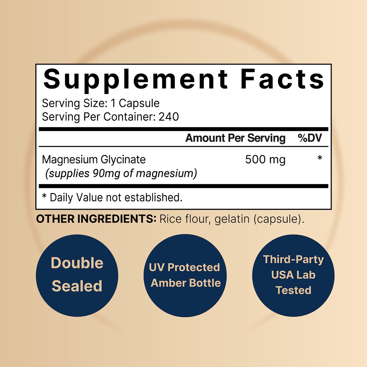 Salud y Equipamiento Médico - Glicinato De Magnesio 500mg 240cap Naturebell 1
