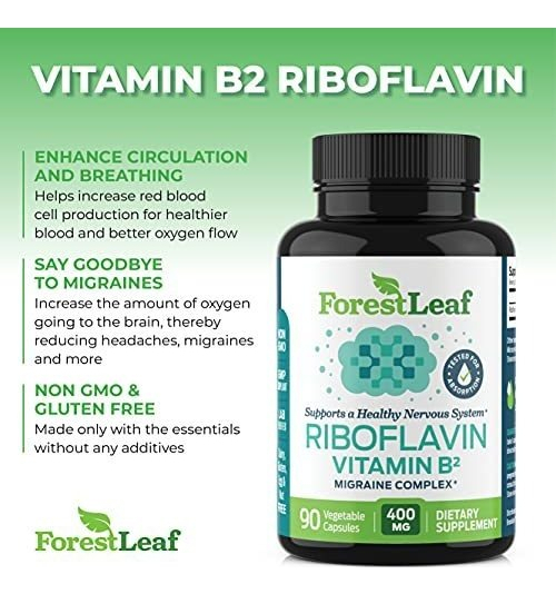 Salud y Equipamiento Médico - Vitamina B2 Riboflavina, 400 Mg - 90 Capsulas - Promueve Una 2