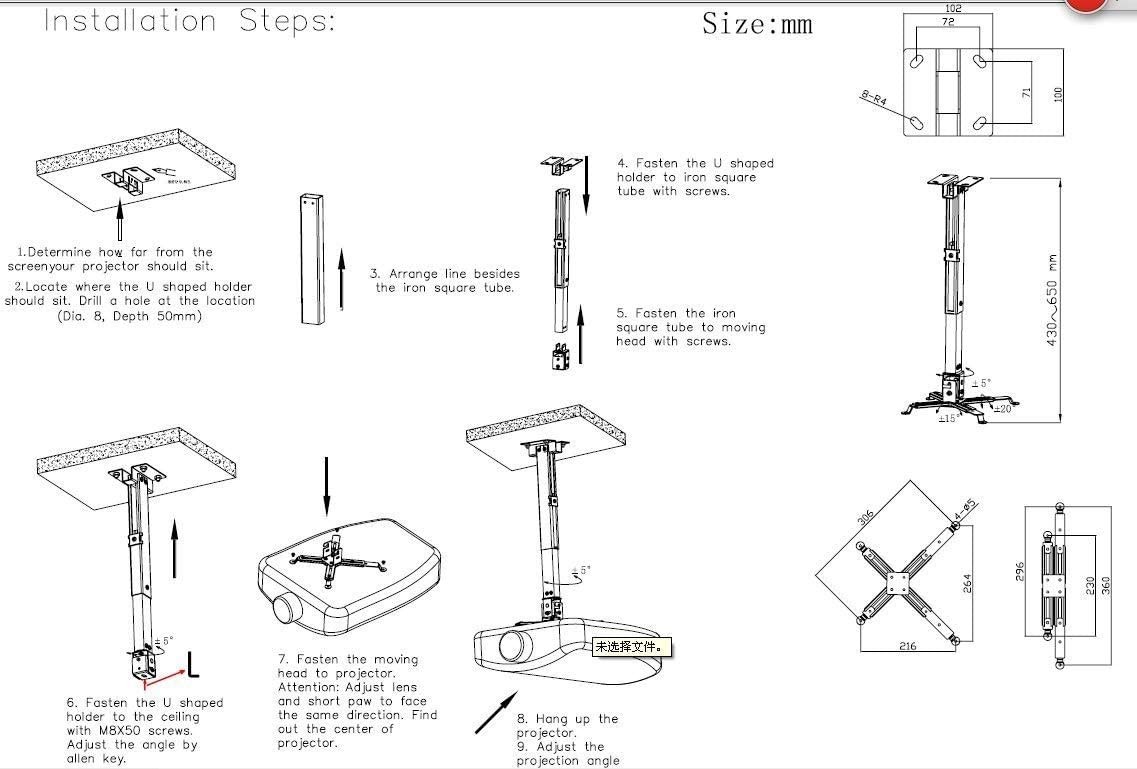 equipos profesionales - Soporte base de proyector stand soporte de techo de pared extensible 3
