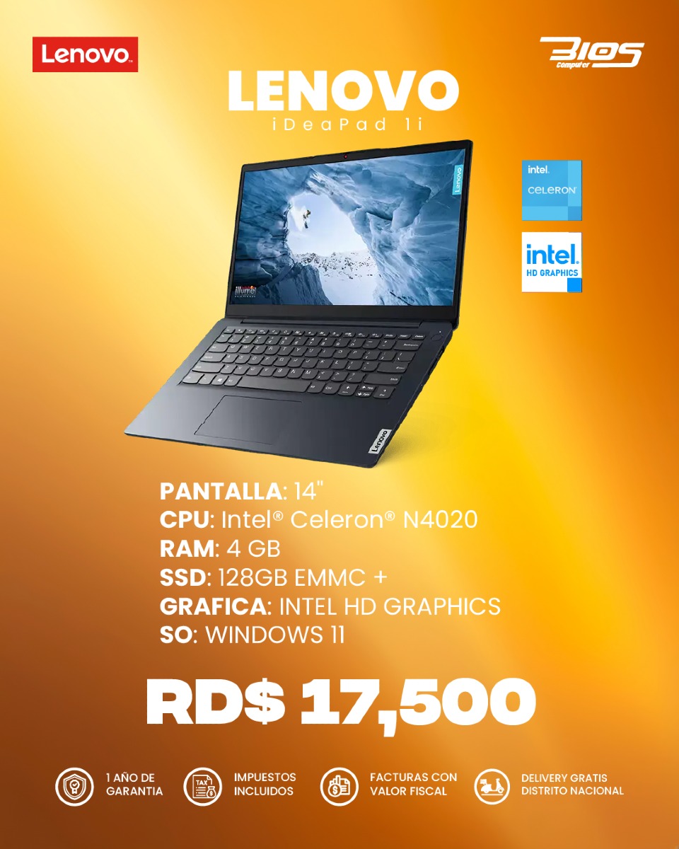 computadoras y laptops - Laptop Lenovo iDeaPad 1i 0