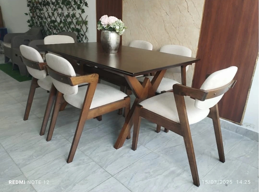 muebles y colchones - Juego de comedor madera preciosa fresno 6 sillas 