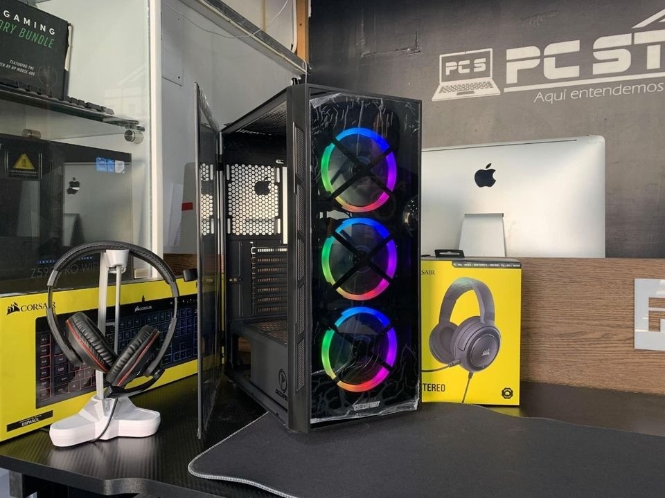 computadoras y laptops - CASE ATX GAMING INCLUYE 3 FANES RGB, CAPACIDAD PARA 8 ABANICOS 0