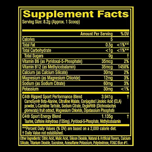 Salud y Equipamiento Médico - Pre-entreno - C4 Ripped Sport - 30 Servicios, 8.7 Oz 1