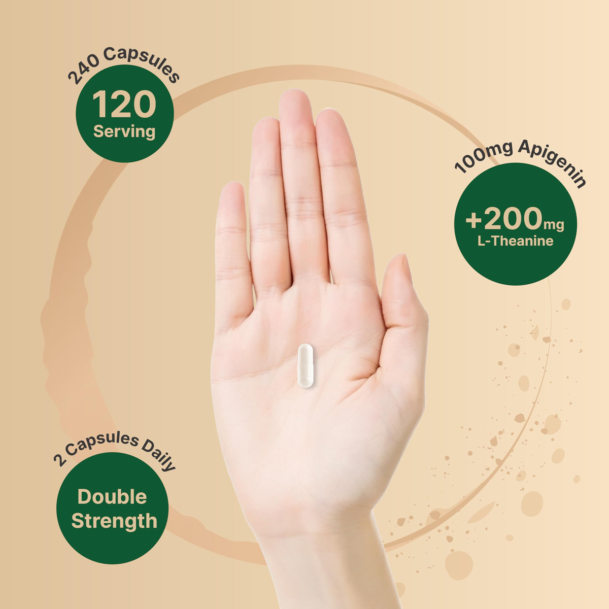 Salud y Equipamiento Médico - Apigenina 100 Mg Con L-teanina, 240 Capsulas 4