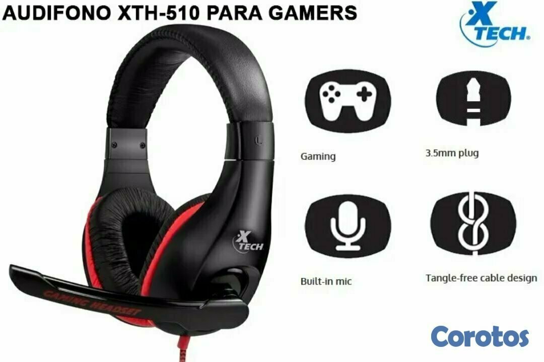 computadoras y laptops - AUDIFONO CON MICROFONO XTECH, GAMING 3.5MM, XTH-510  1
