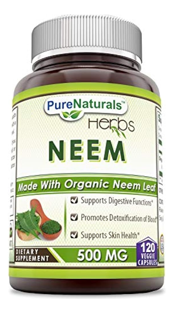 Salud y Equipamiento Médico - Pure Naturals Neem 500 Mg, 120 Capsulas Vegetales