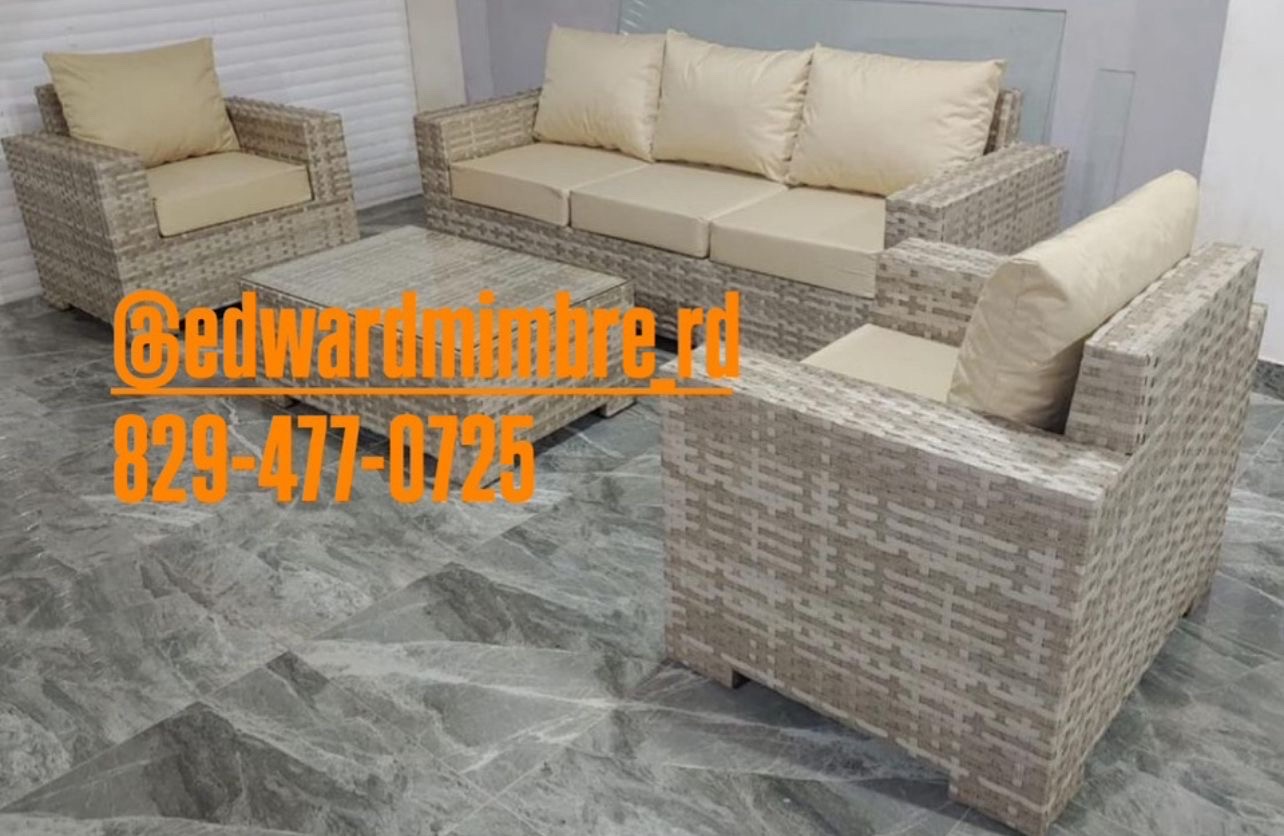 muebles y colchones - muebles y comedores de exterior, en mimbre y rattan sintético  1