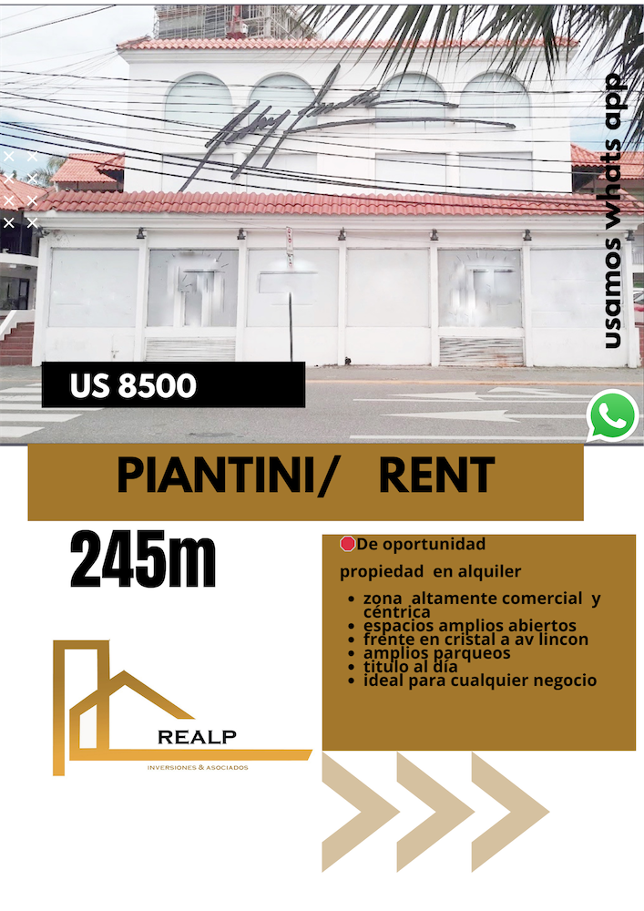 oficinas y locales comerciales - Local céntrico en Piantini 0