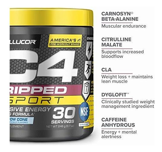 Salud y Equipamiento Médico - Pre-entreno - C4 Ripped Sport - 30 Servicios, 8.7 Oz 2