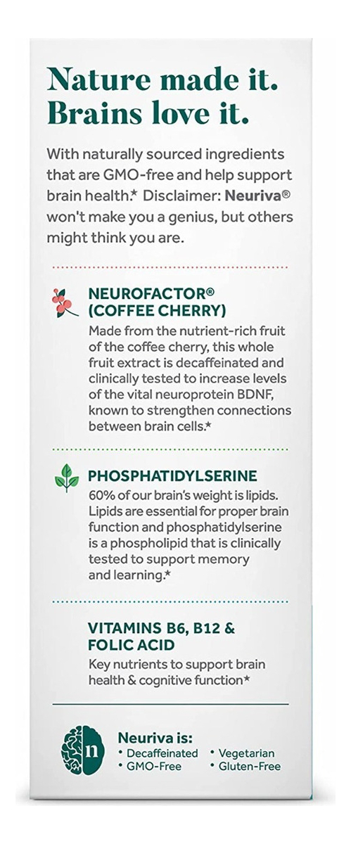 Salud y Equipamiento Médico - Neuriva Nootropic Brain Suplemento Plus 30 Capsulas 5