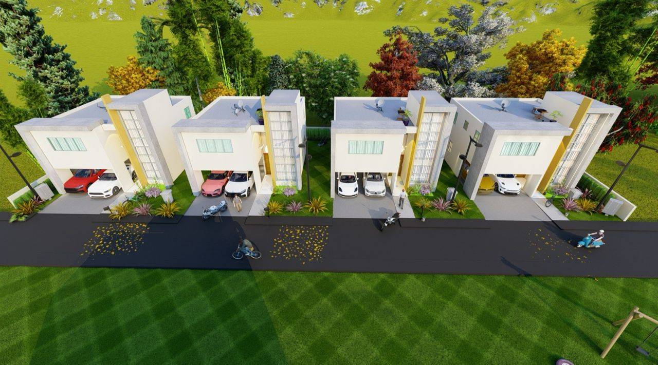 casas - Villas en Boca Chica de 3 niveles 3 habitaciones , 4
