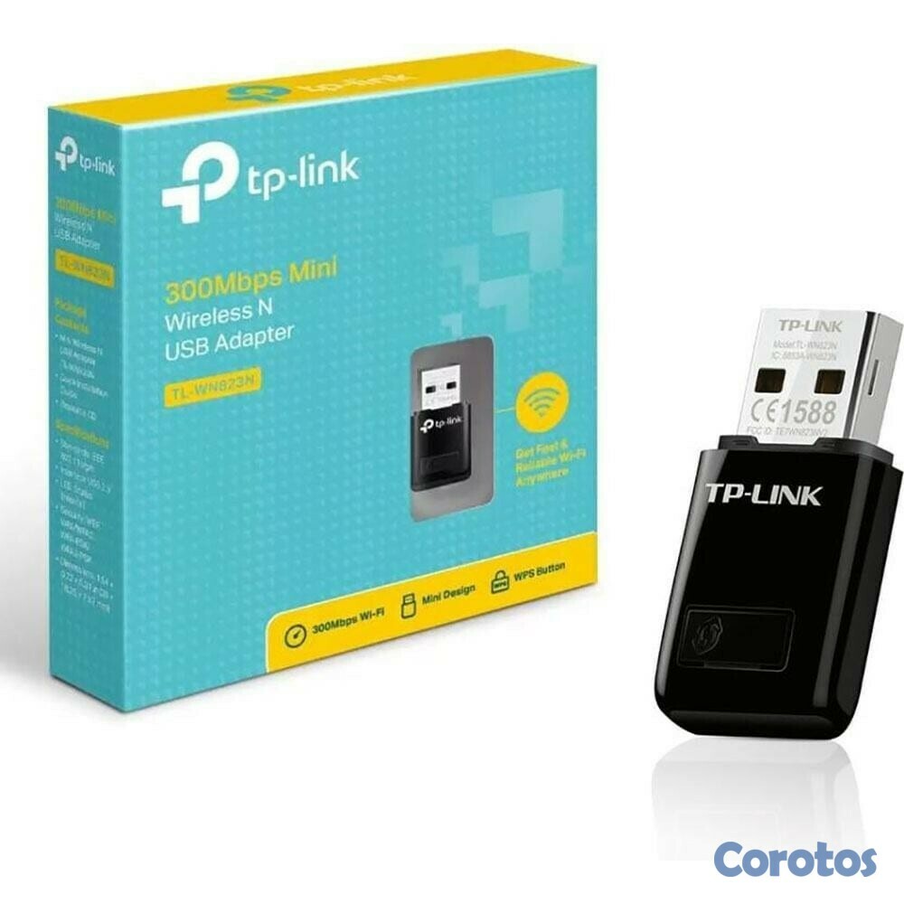 computadoras y laptops - ADAPTADOR DE RED MINI USB WIFI TP-LINK TL-WN823N, 2.4GHZ/300MBPS 2