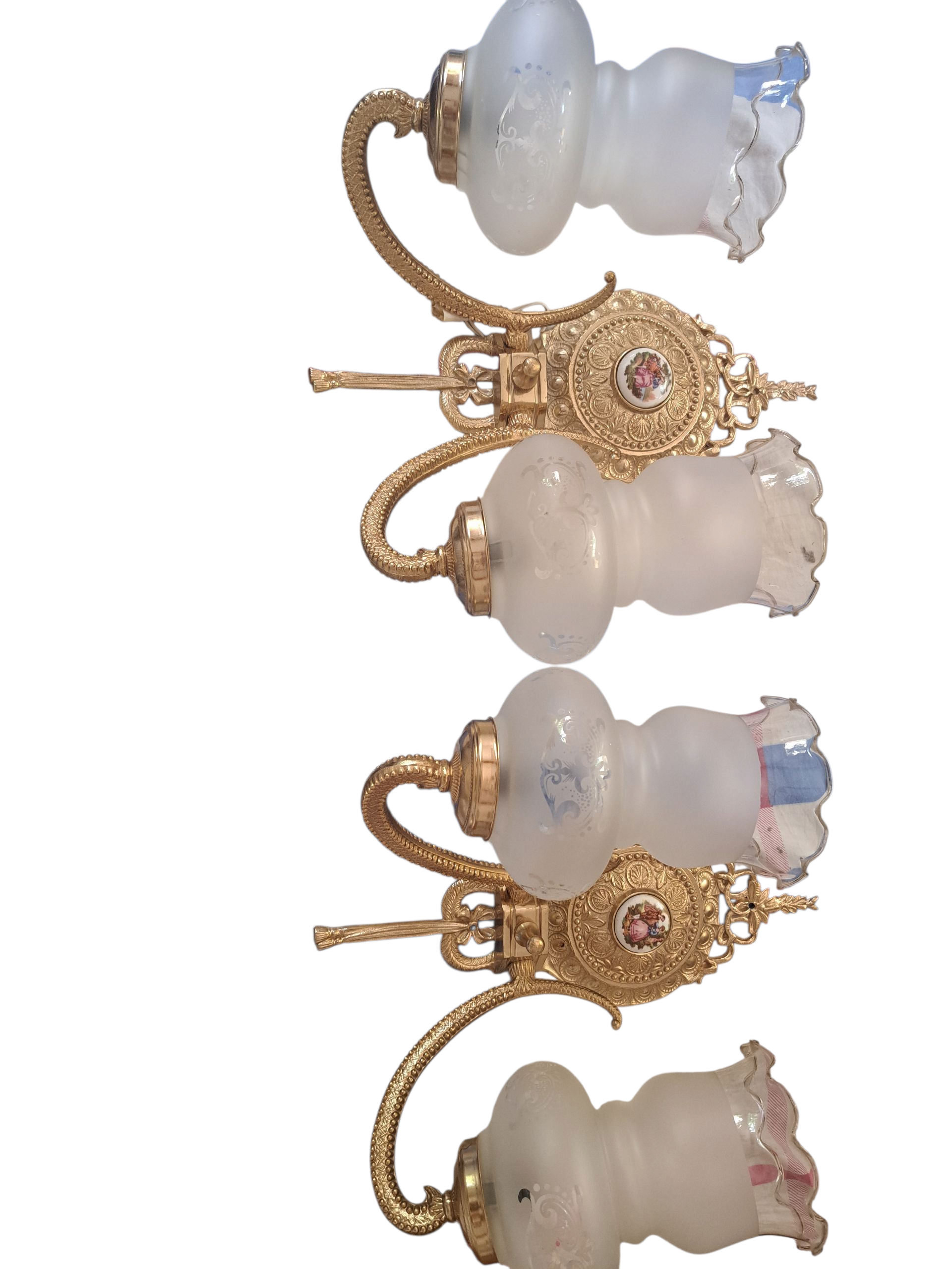 arte y antigüedades - APLIQUES DE PARED BRONCE Y PORCELANA  0
