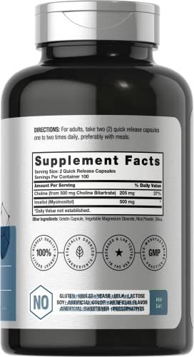 Salud y Equipamiento Médico - Colina Inositol 1000 Mg Nervioso Cognitivo Hepatica 200 Cap 1