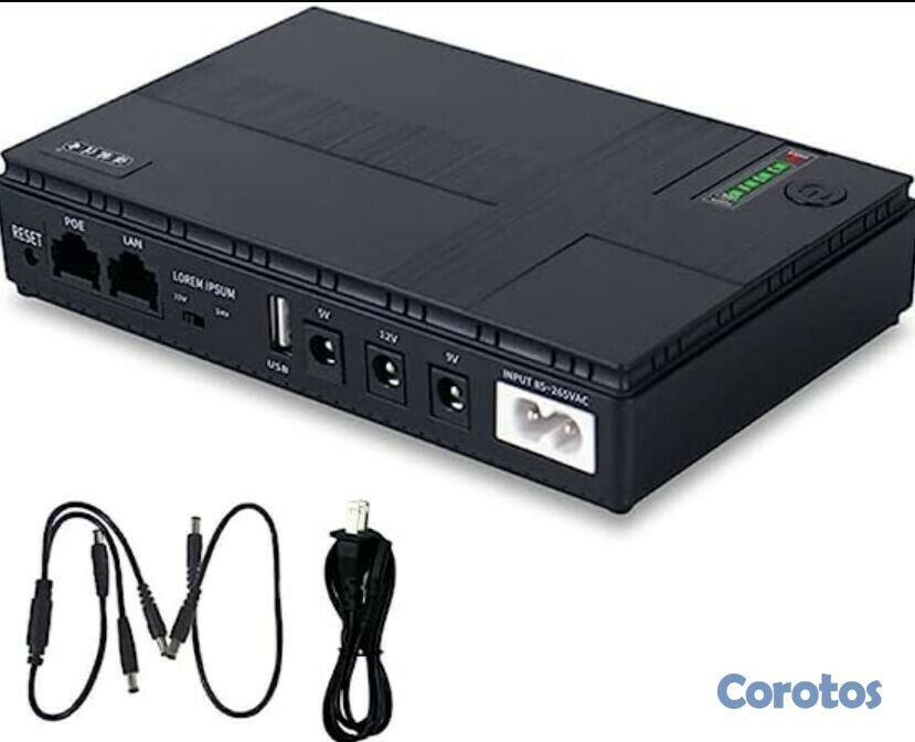 accesorios para electronica - Mini UPS DC con salida de voltaje 5v, 9v y 12 voltio, puerto de carga USB 2