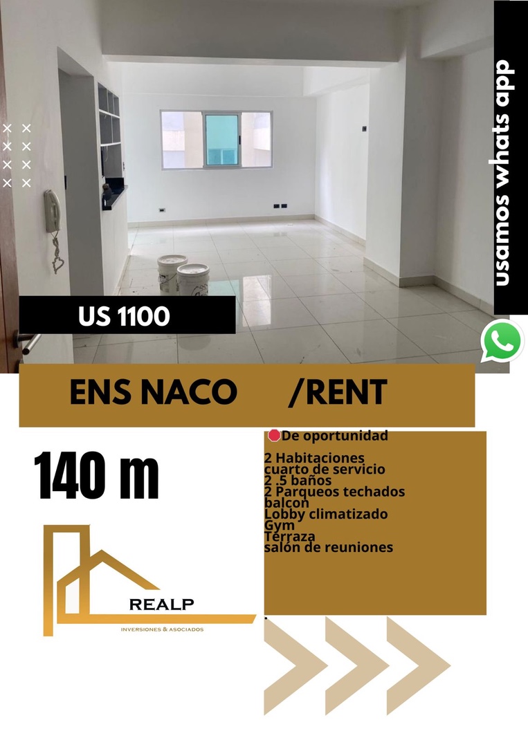 apartamentos - Apartamento en Naco 2 Hab 0