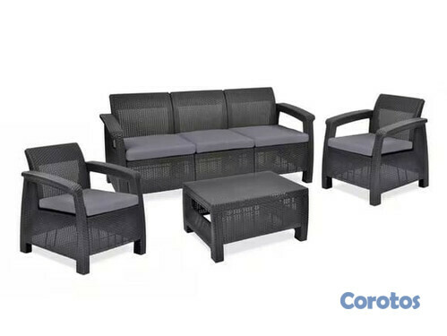 muebles y colchones - set de sofá plásticos de 3 plazas   