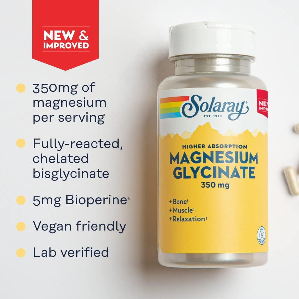 Salud y Equipamiento Médico - Glicinato De Magnesio Solaray, Bisglicinato 100% 2