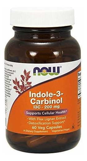 Salud y Equipamiento Médico - Now Supplements, Indole-3-carbinol 200 Mg 60 Veg Capsulas