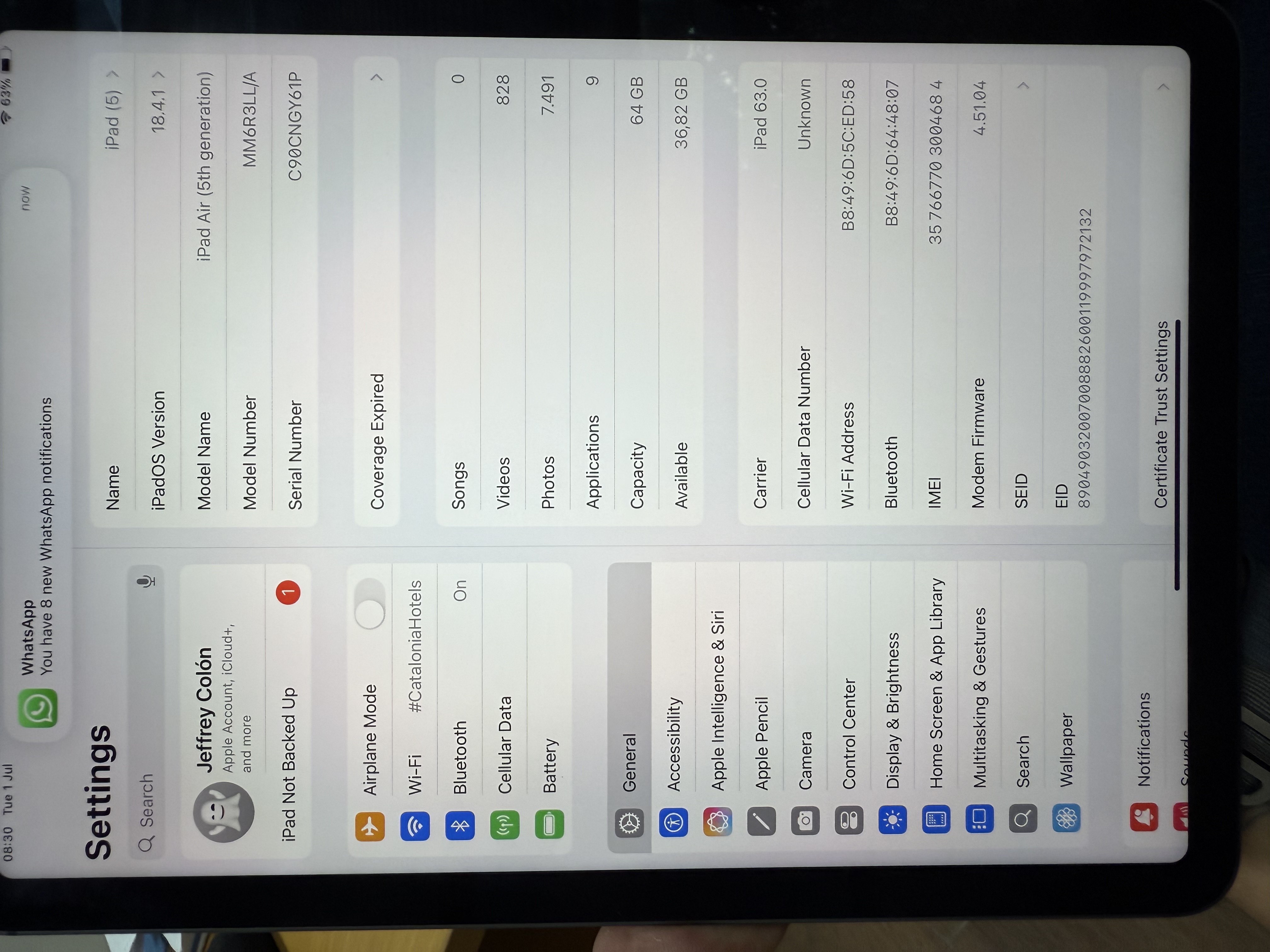 celulares y tabletas - VENDO IPAD AIR 5ta generación + teclado OEM!! 5