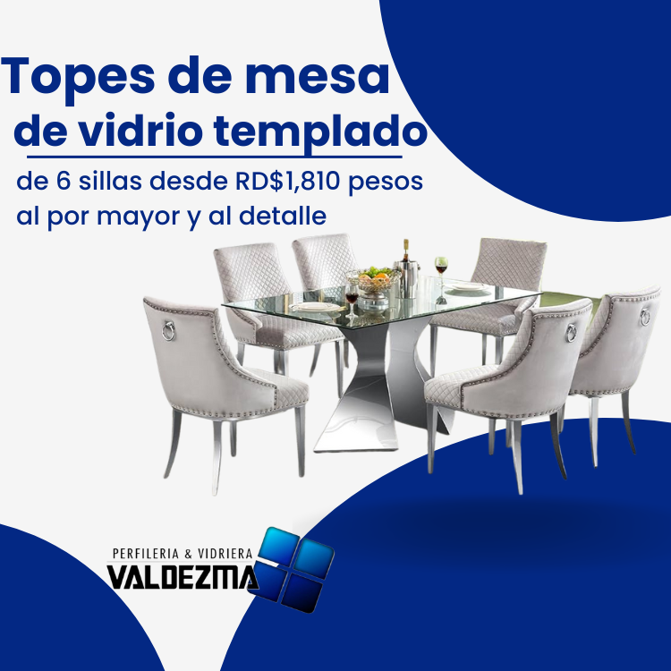 decoración y accesorios - TOPES DE VIDRIO TEMPLADO  DE 6 SILLAS 0