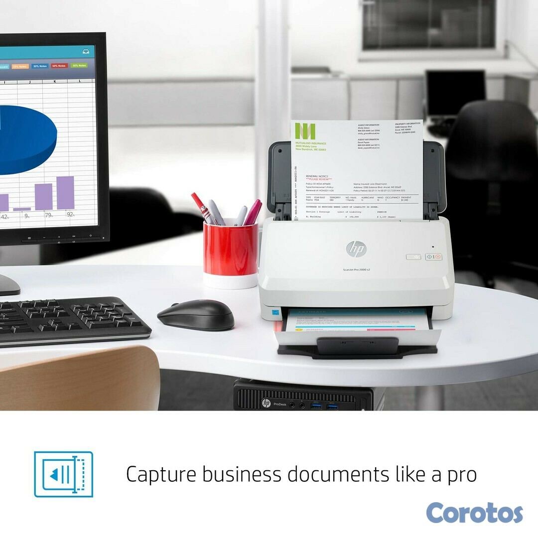 impresoras y scanners - SCANNER HP SCANJET PRO 2000 S2 SHEETFEED SCANNER - LETTER - 35 PPM / 75 IPM - 12 2