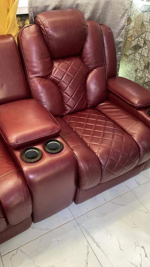 muebles y colchones - Juego De Muebles de leder  3 de ellos se reclinan pidan video para enseñárselo  2