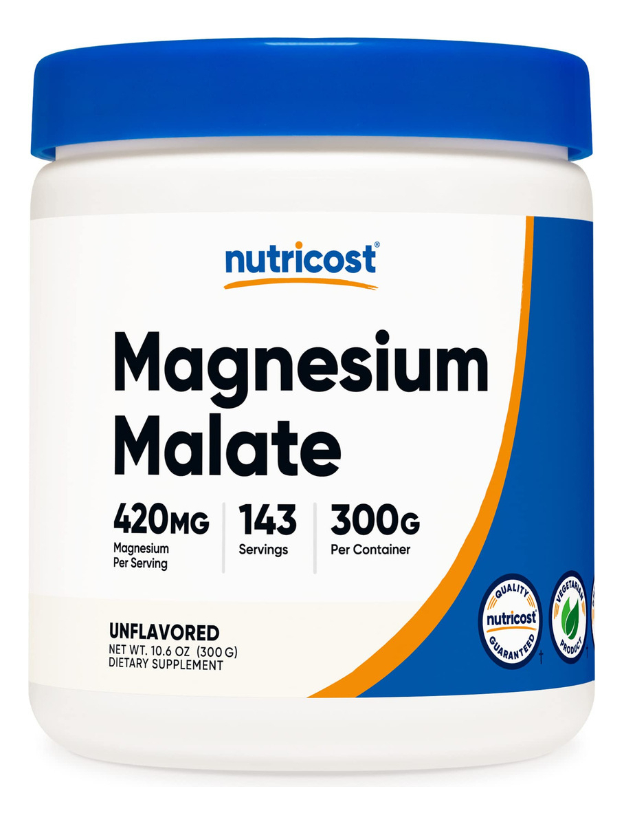 Salud y Equipamiento Médico - Malato De Magnesio En Polvo 300g 420mg Nutricost 0