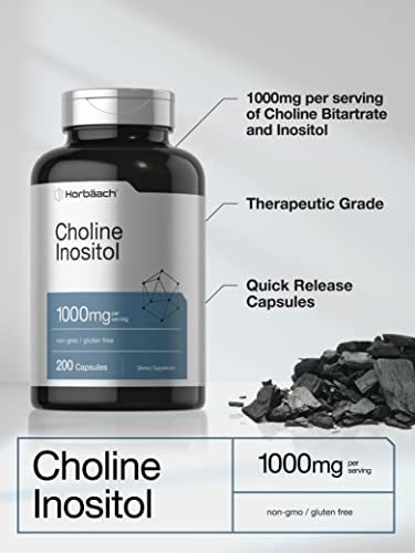 Salud y Equipamiento Médico - Colina Inositol 1000 Mg Nervioso Cognitivo Hepatica 200 Cap 3