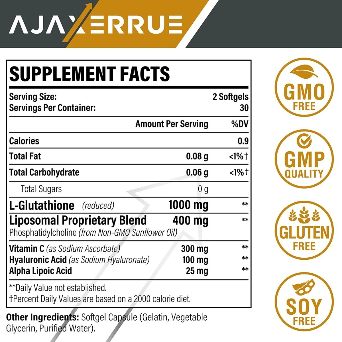 Salud y Equipamiento Médico - Glutation 60 Capsulas Ajaxerrue - - Unidad A $4448 1