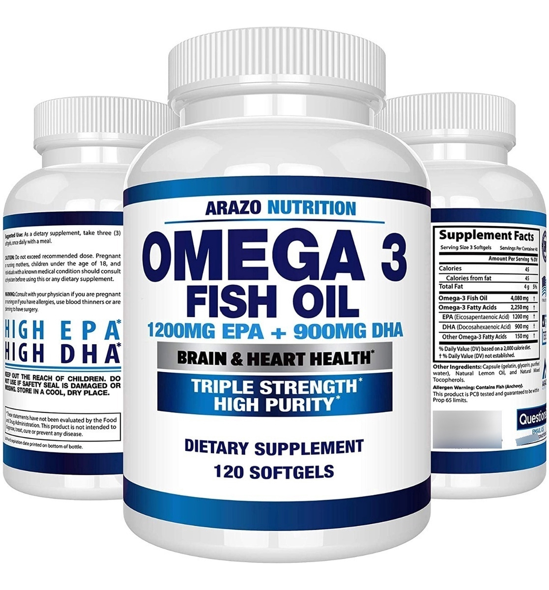 Salud y Equipamiento Médico - Omega 3 Aceite De Pescado 1200mg Epa+900mg Dha 120 Capsulas 1