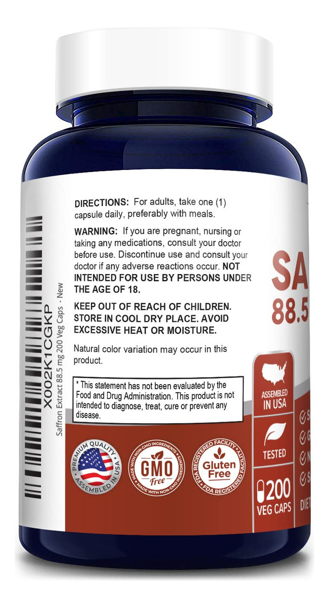 Salud y Equipamiento Médico - Azafran Puro De 88.50 Mg 200 Cap Nusapure 2