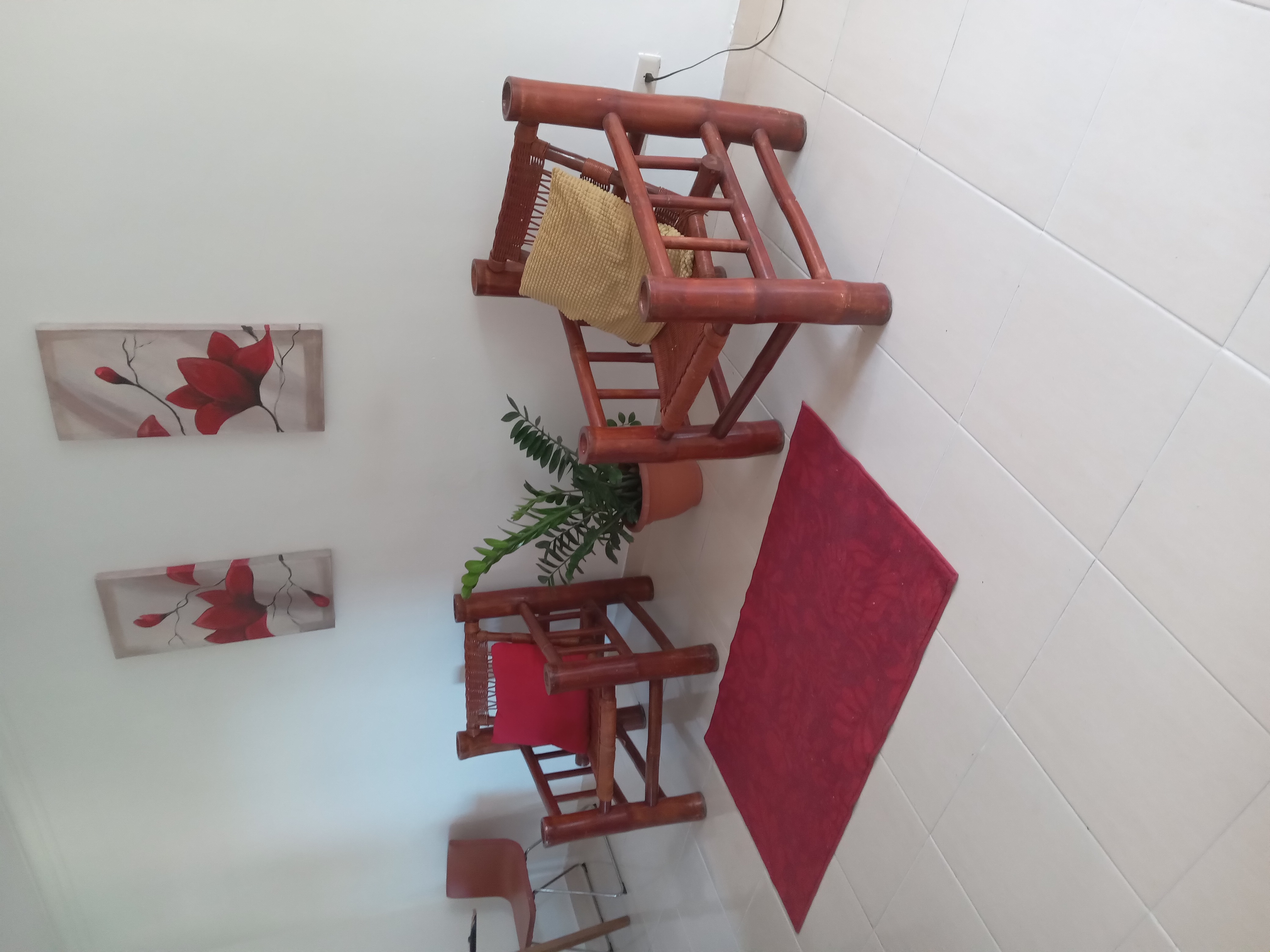 muebles y colchones - Juego 2 sillones de bambú color marron