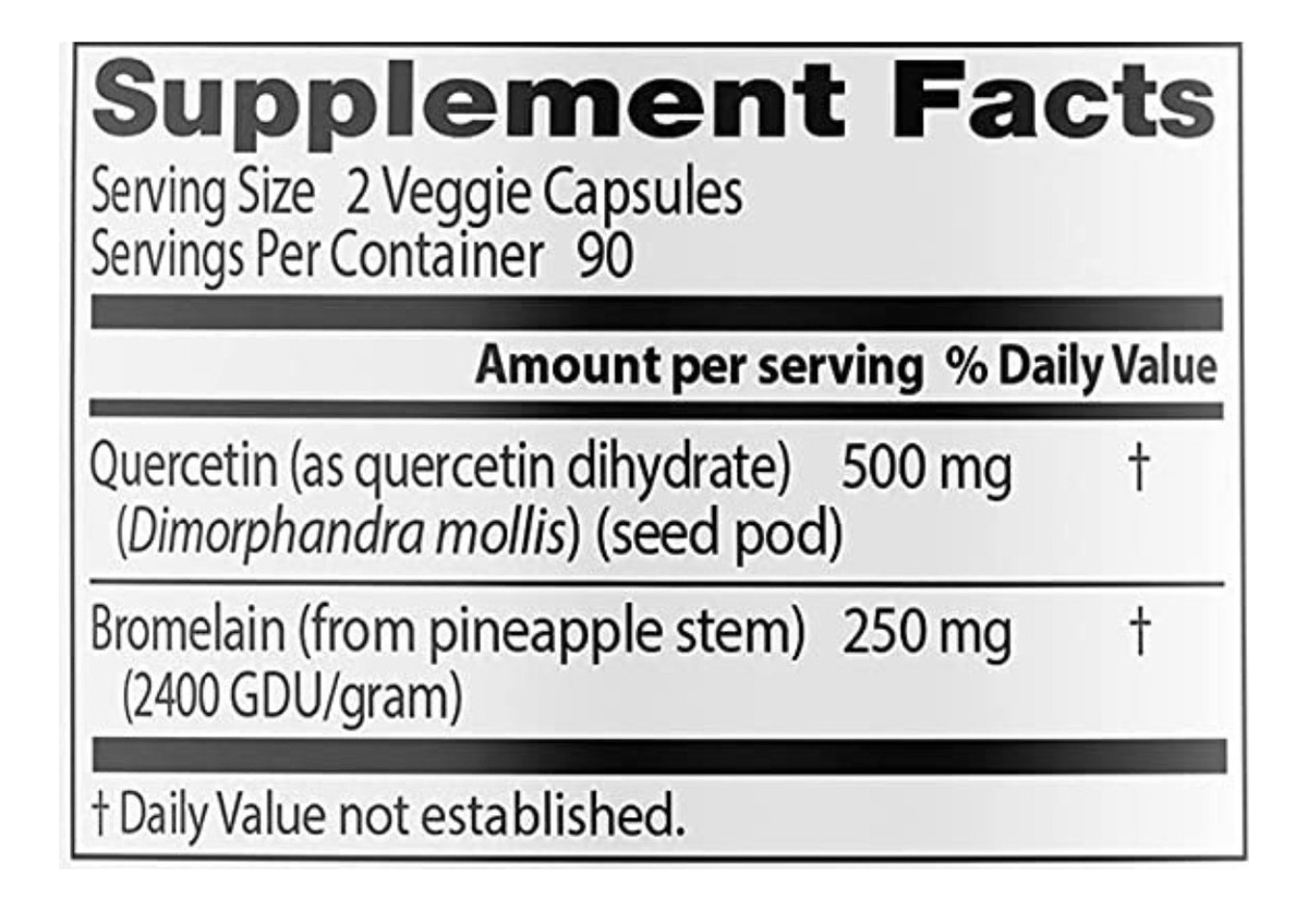 Salud y Equipamiento Médico - Quercetina + Bromelina 180 Caps 1