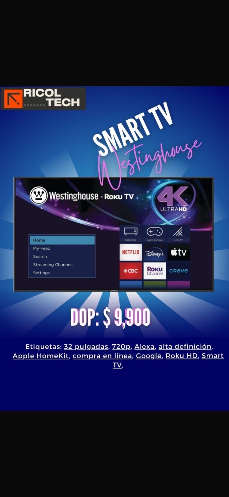 tv - Vendo Smart TV Roku 3