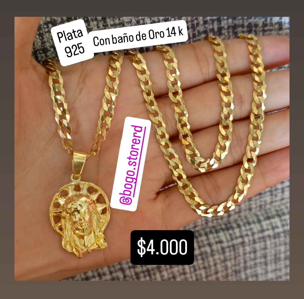 joyas, relojes y accesorios - Cadena de plata 925 con baño de oro 14k 1