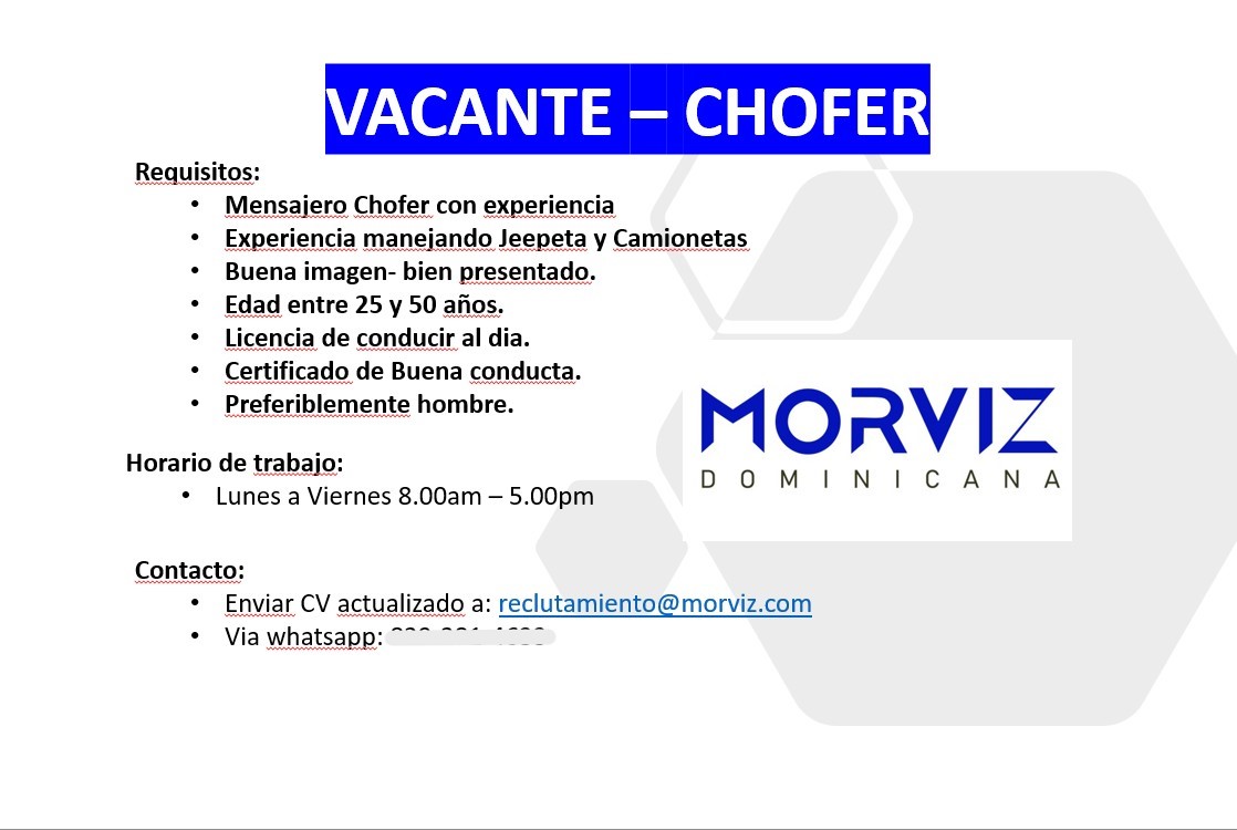 empleos disponibles - Chofer 0