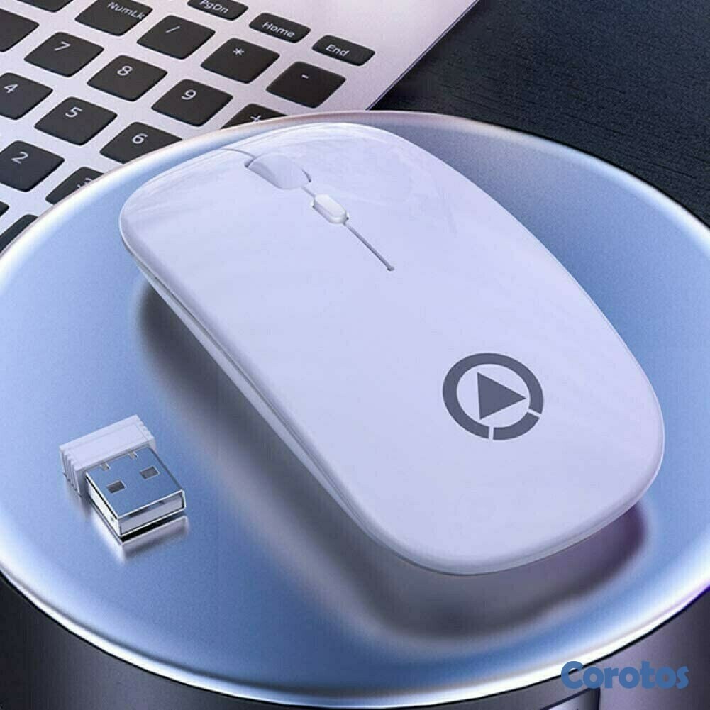 otros electronicos - Mouse inalámbrico recargable con luces RGB 4