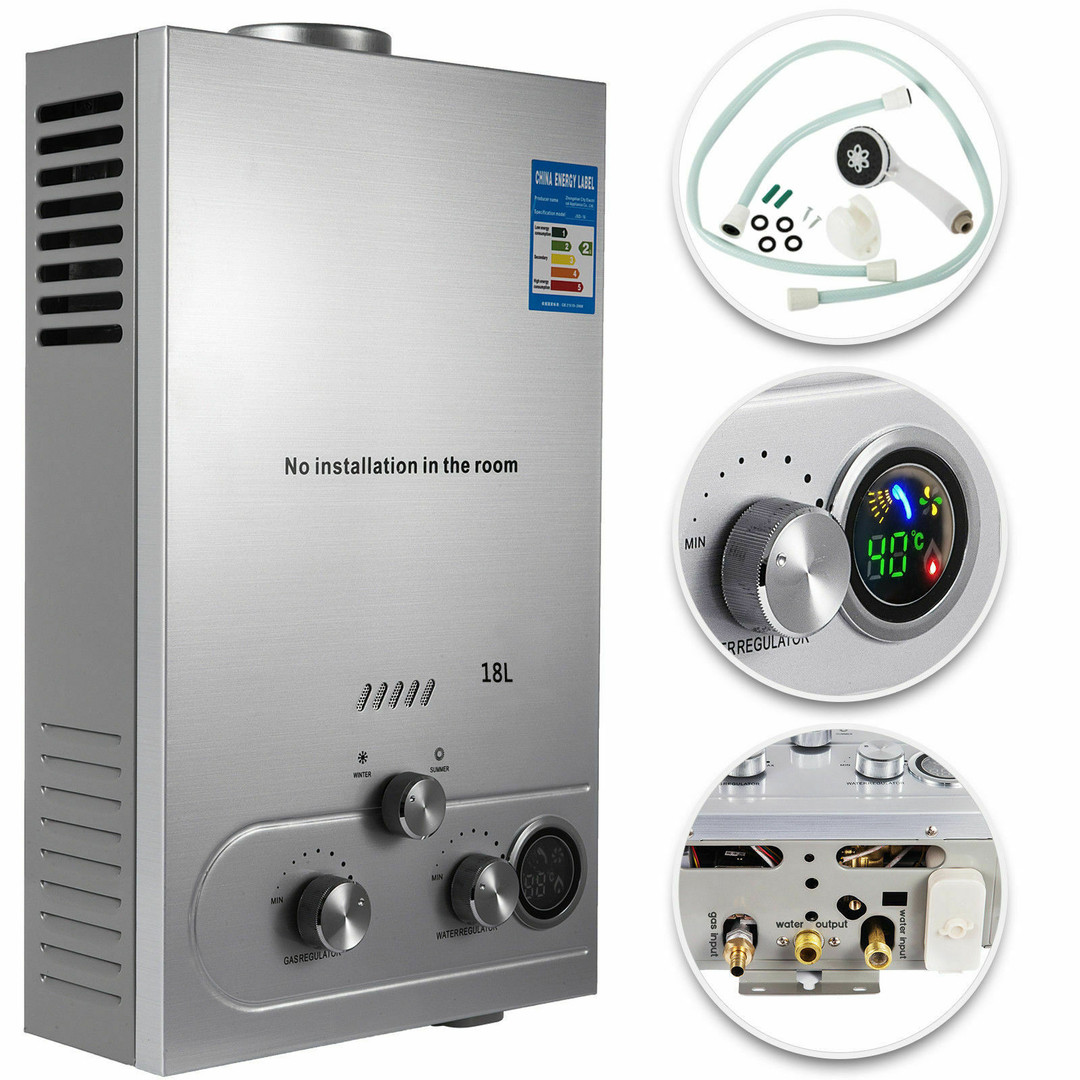 herramientas, jardines y exterior - Calentador de agua a gas de 18 litros por minuto 
Gas water heater  0