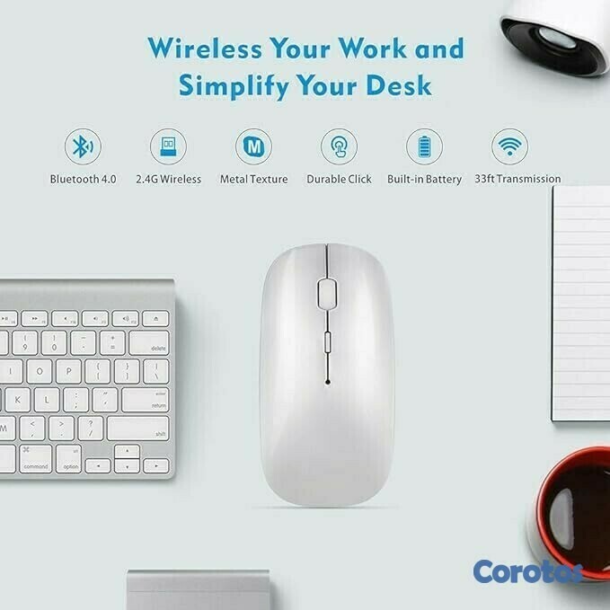 otros electronicos - Mouse inalámbrico Bluetooth recargable con Leds RGB 2