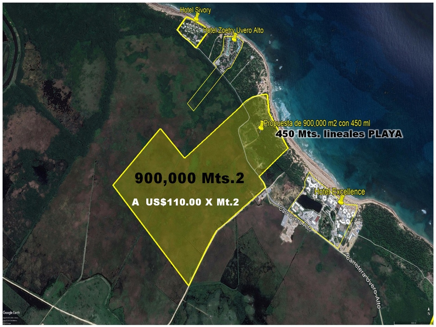 solares y terrenos - TERRENO CON PLAYA EN UVERO ALTO 1.5 MILONES METROS o 900,000 o  600,000, PUNCA C 2
