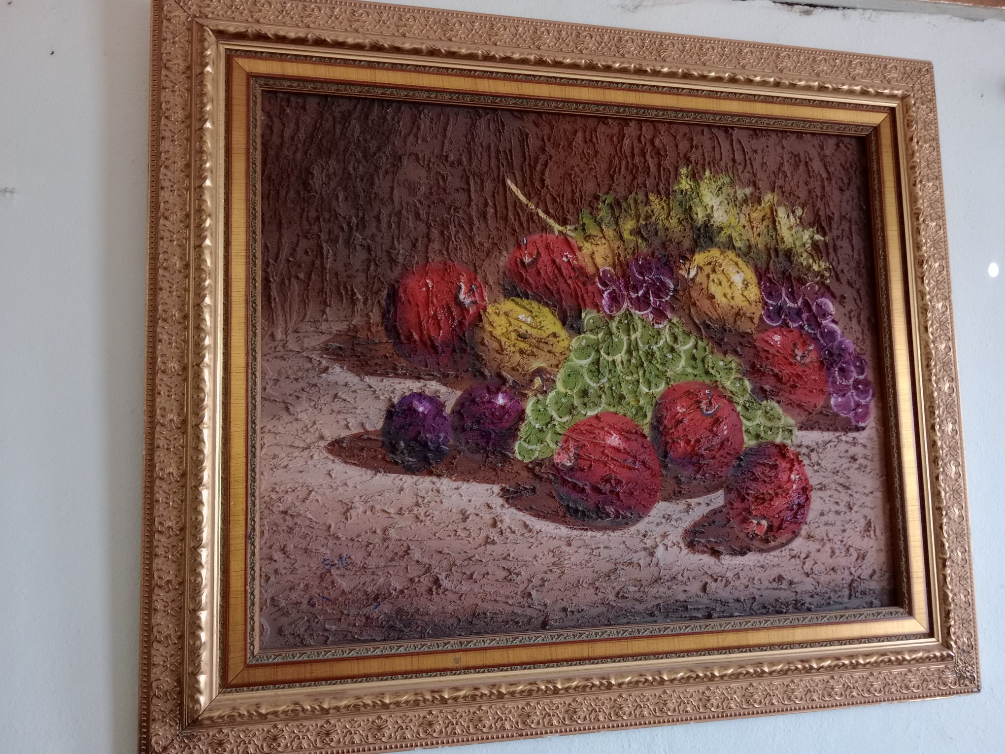 decoración y accesorios - Pintura frutal  en relieve texturizado óleo y acrilico