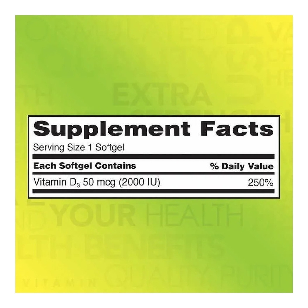 Salud y Equipamiento Médico - Vitamina D3 600 Softgel De 2000 Ui Iu Maxima Fuerza 3