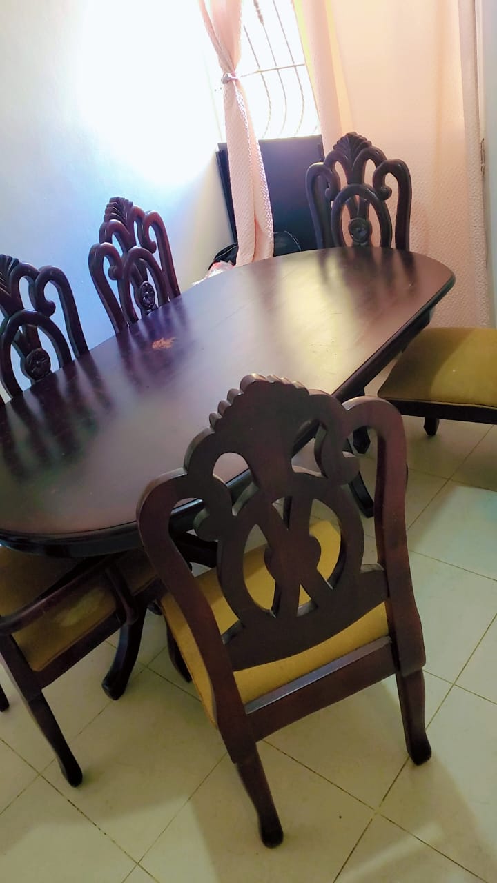muebles y colchones - comedor 6 sillas en caoba  0