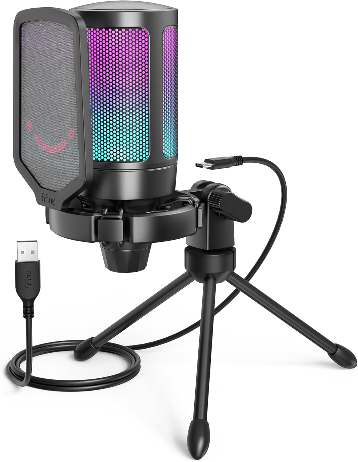 camaras y audio - 🎤 FIFINE MICRÓFONO GAMING USB CON RGB Y SILENCIO 0