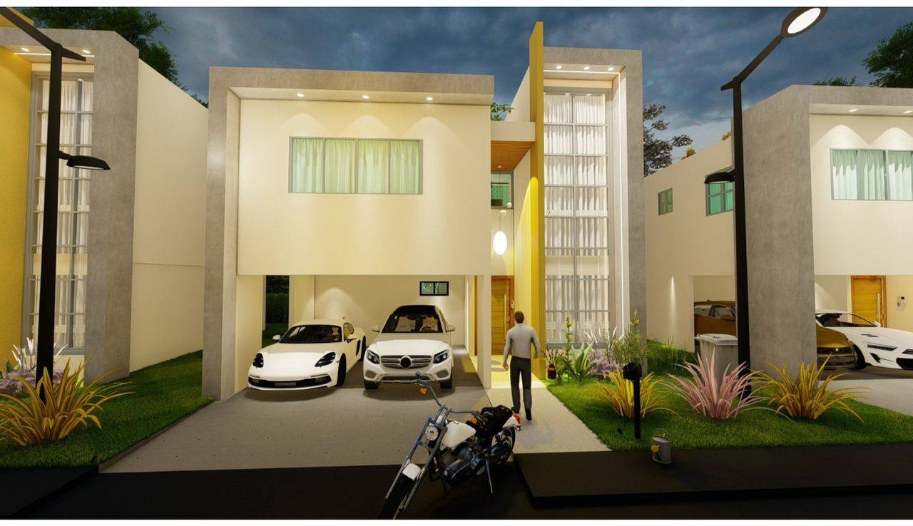 casas - Villas en Boca Chica de 3 niveles 3 habitaciones , 9