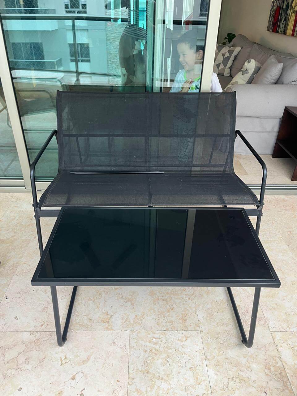 muebles y colchones - Juego de sillas y mesa de centro para exteriores