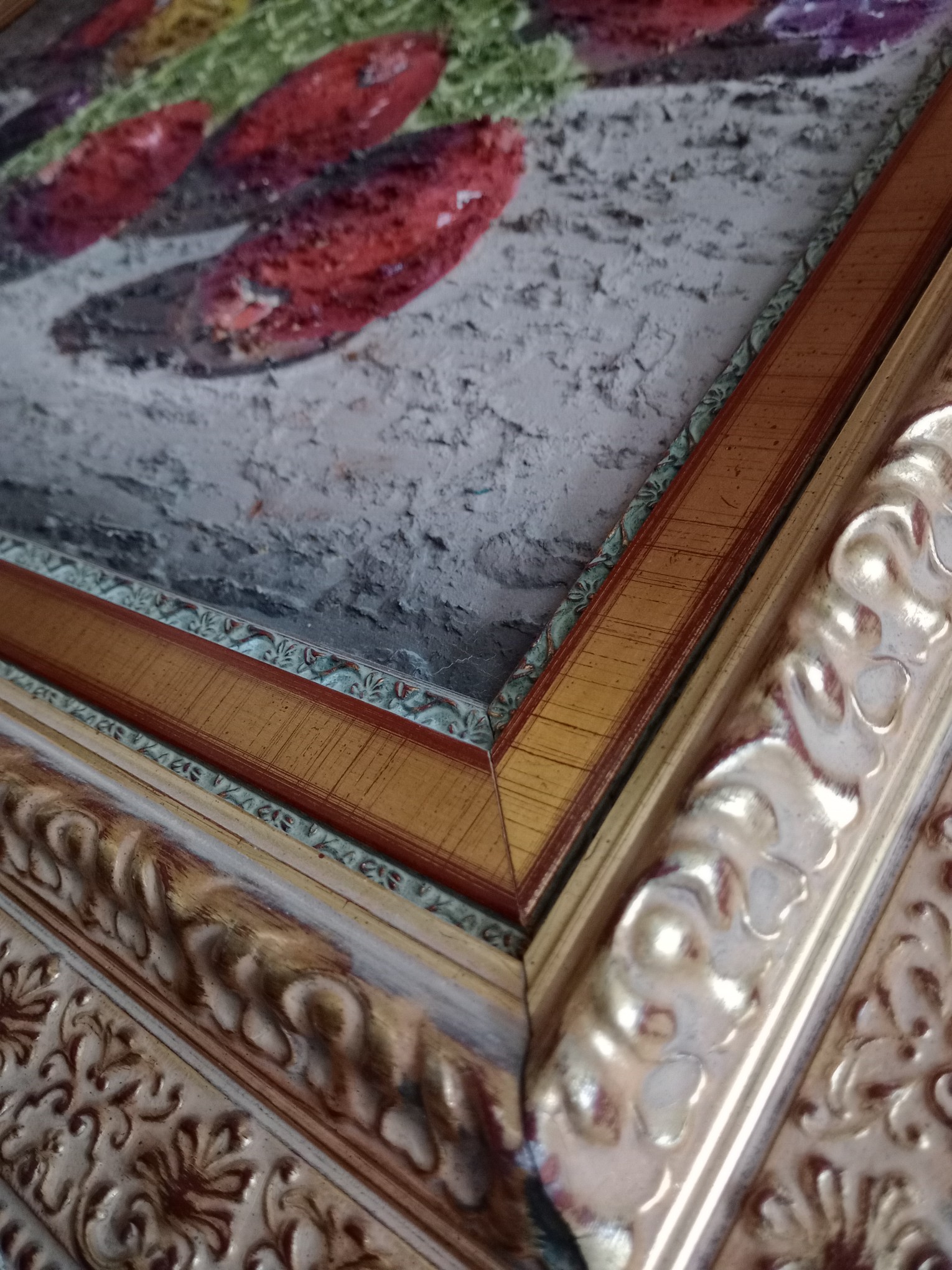 decoración y accesorios - Pintura frutal  en relieve texturizado óleo y acrilico 1