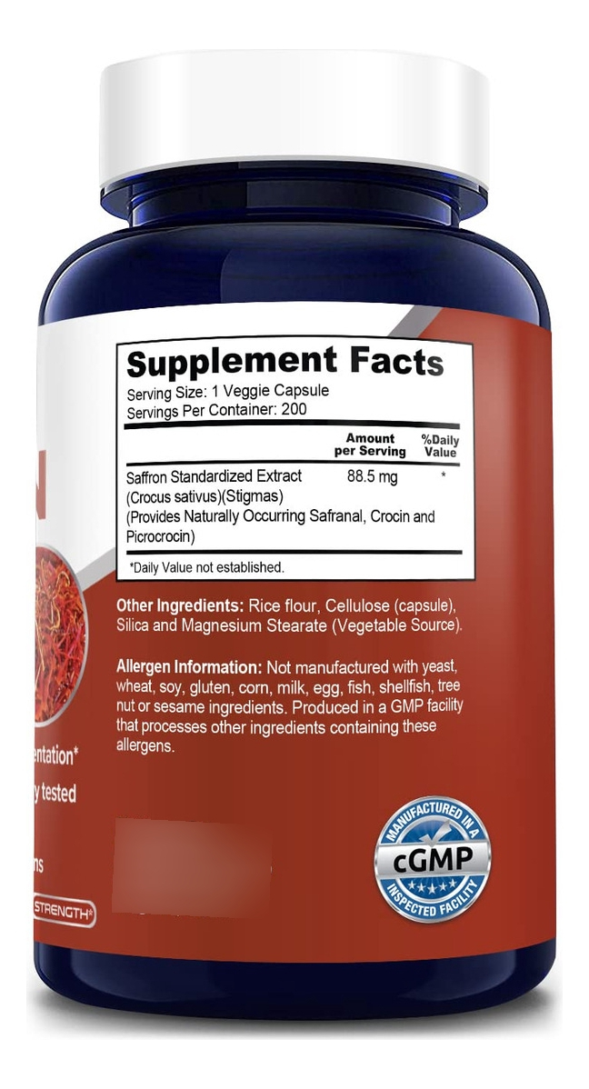 Salud y Equipamiento Médico - Azafran Puro De 88.50 Mg 200 Cap Nusapure 1