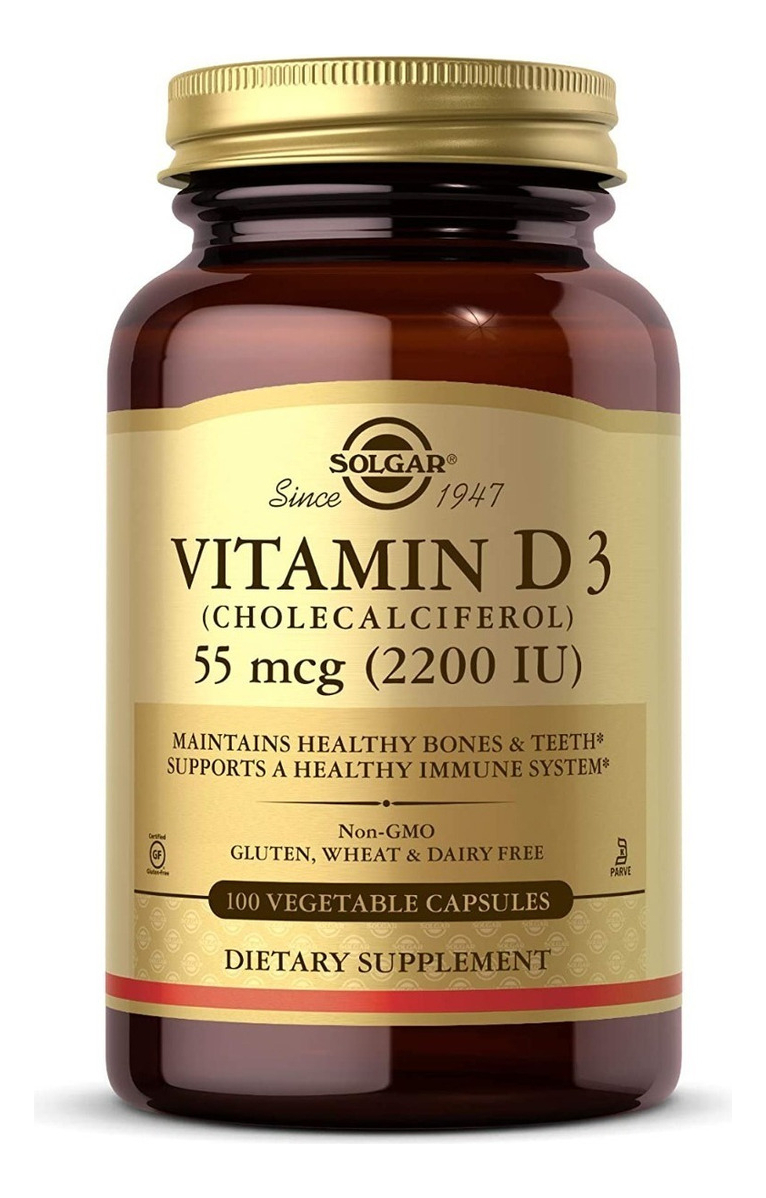 Salud y Equipamiento Médico - Vitamina D3 55mcg 100caps Solgar
